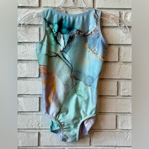 From Artist to Artist Abstract Marble Print  Leotard
